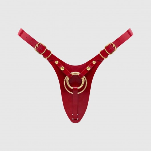 Красный пояс для фиксации насадок Strap-On-Me Leatherette Harness Fabulous - Strap-on-me - купить с доставкой в Березниках
