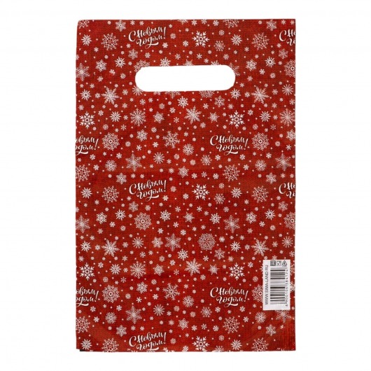 Красный подарочный новогодний пакет с вырубной ручкой (20х30 см) - Сима-Ленд - купить с доставкой в Березниках