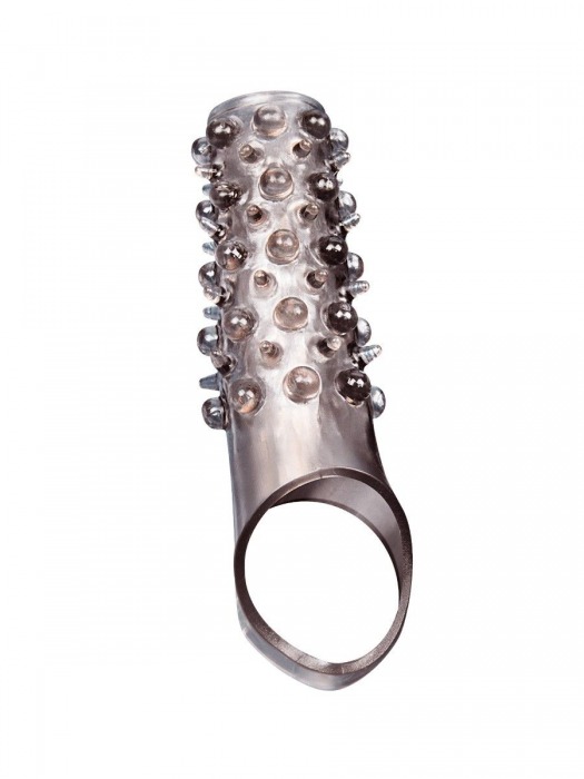 Дымчатая насадка на пенис с шипами и выпуклостями - 12 см. - Sex Expert - в Березниках купить с доставкой