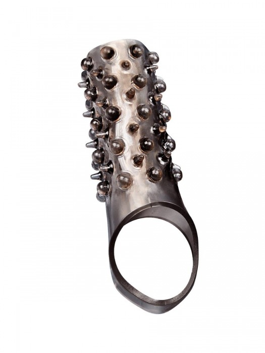 Дымчатая насадка на пенис с шипами и выпуклостями - 12,5 см. - Sex Expert - в Березниках купить с доставкой