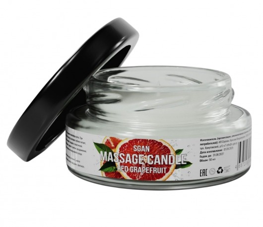 Массажная свеча «Красный грейпфрут» - 50 мл. - SGAN - купить с доставкой в Березниках