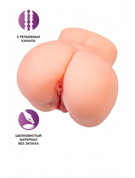 Реалистичный мастурбатор в форме попки с двумя любовными входами - No Name - в Березниках купить с доставкой