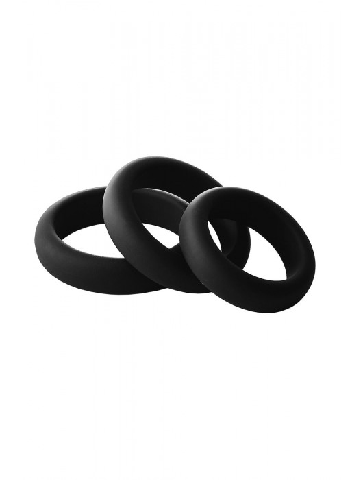 Набор из 3 черных эрекционных колец Smooth Silicone Cockring Pack - Dream Toys - в Березниках купить с доставкой