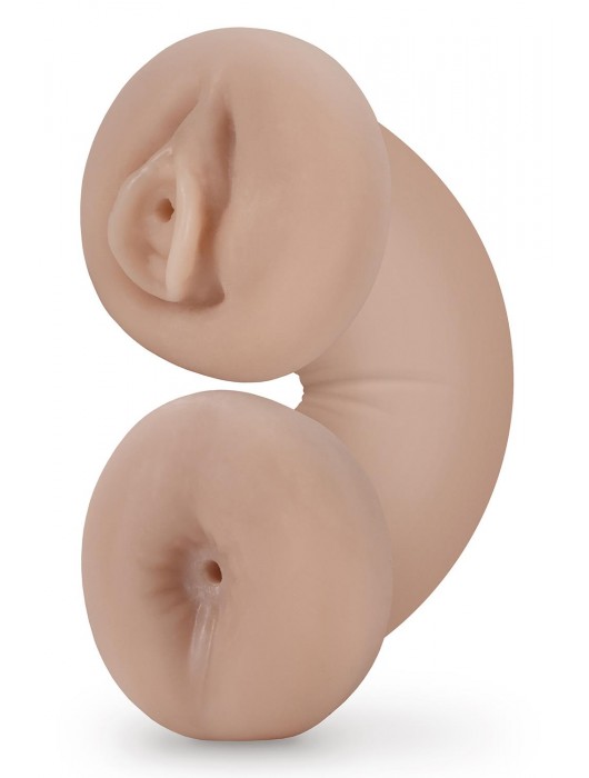 Телесный люминесцентный двусторонний мастурбатор Tasha - Blush Novelties - в Березниках купить с доставкой