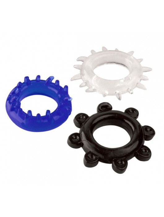 Набор из 3 эрекционных колец разного цвета и рельефа - Boys of Toys - в Березниках купить с доставкой