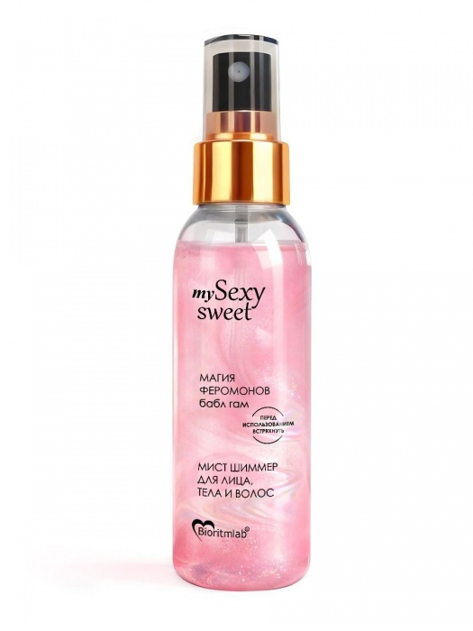 Мист для лица, тела и волос Sexy Sweet с ароматом бабл-гам, шиммером и феромонами - 95 мл. -  - Магазин феромонов в Березниках
