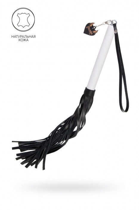 Плеть с белой рукоятью и чёрными хлыстами - 50 см. - Pecado - купить с доставкой в Березниках