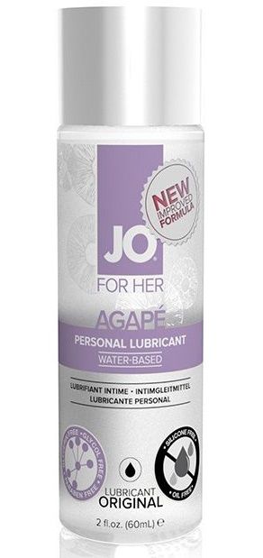 Лубрикант на водной основе для женщин JO AGAPE LUBRICANT ORIGINAL - 60 мл. - System JO - купить с доставкой в Березниках