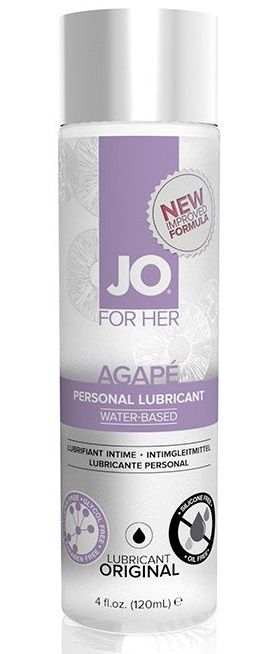 Женский лубрикант на водной основе JO AGAPE LUBRICANT ORIGINAL - 120 мл. - System JO - купить с доставкой в Березниках