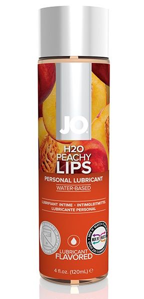 Лубрикант на водной основе с ароматом персика JO Flavored Peachy Lips - 120 мл. - System JO - купить с доставкой в Березниках