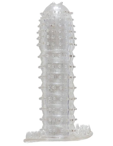 Гелевая прозрачная насадка c шипами - 12 см. - Toyfa Basic - в Березниках купить с доставкой