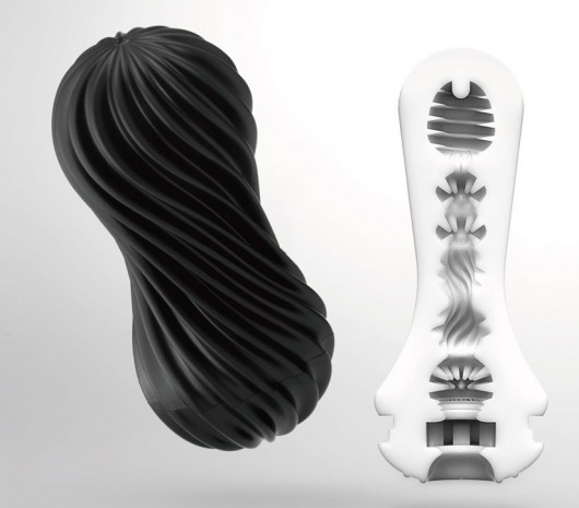 Мастурбатор FLEX Rocky Black с плотным рельефом - Tenga - в Березниках купить с доставкой