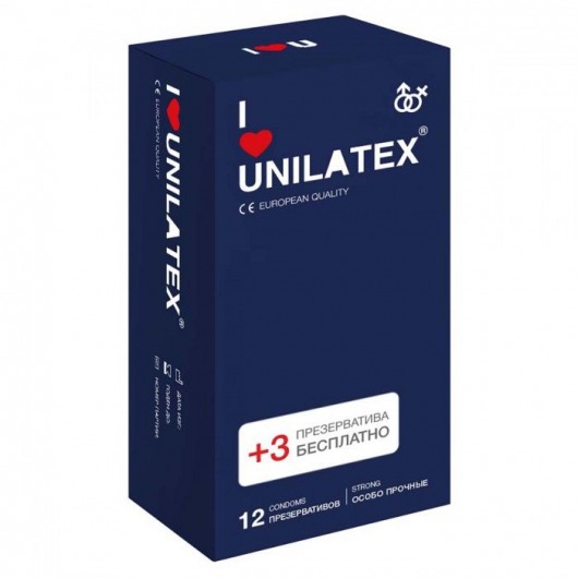 Ультрапрочные презервативы Unilatex Extra Strong - 12 шт. + 3 шт. в подарок - Unilatex - купить с доставкой в Березниках