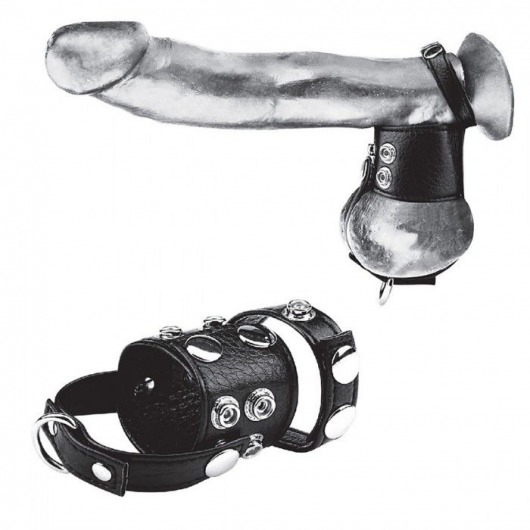 Утяжка на пенис и мошонку Cock Ring With 1.5  Ball Stretcher And Optional Weight Ring - BlueLine - купить с доставкой в Березниках