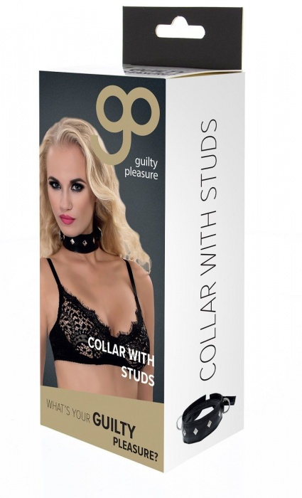 Полиуретановый ошейник с пуклями и D-кольцами Collar with Studs - Blush Novelties - купить с доставкой в Березниках