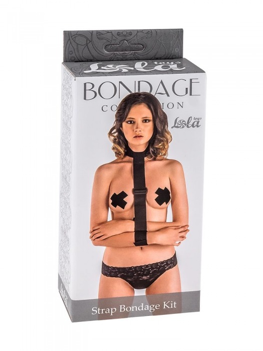 Ошейник с длинной лентой и наручниками Strap Bondage Kit Plus Size - Lola Games - купить с доставкой в Березниках