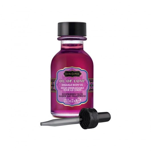 Масло для ласк с ароматом малины Oil of Love Raspberry Kiss - 22 мл. - Kama Sutra - купить с доставкой в Березниках