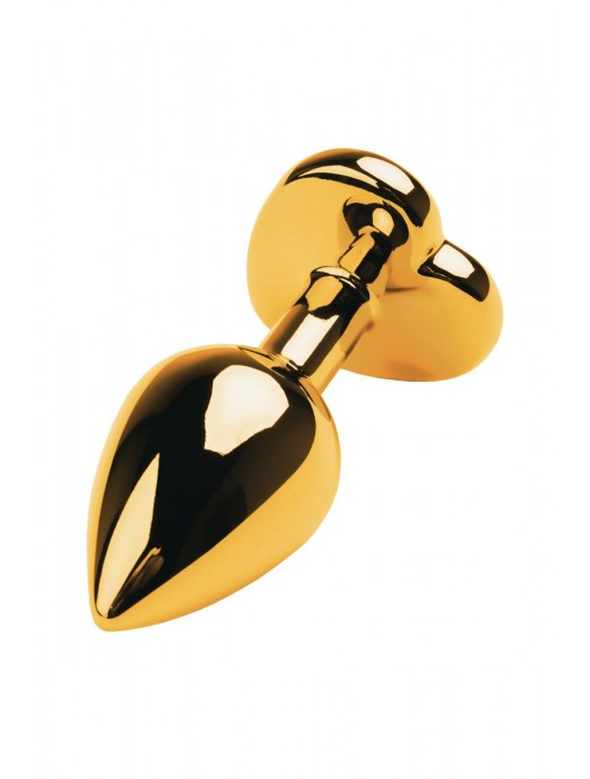 Золотистая анальная пробка с кристаллом-сердцем - 7,5 см. - ToyFa - купить с доставкой в Березниках