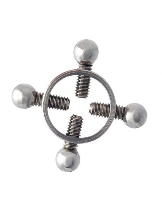 Серебристые зажимы для сосков на винтах - ToyFa - купить с доставкой в Березниках