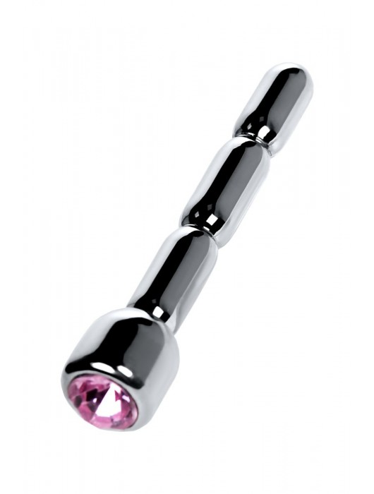 Серебристый уретральный плаг со стразом - 7 см. - ToyFa - купить с доставкой в Березниках