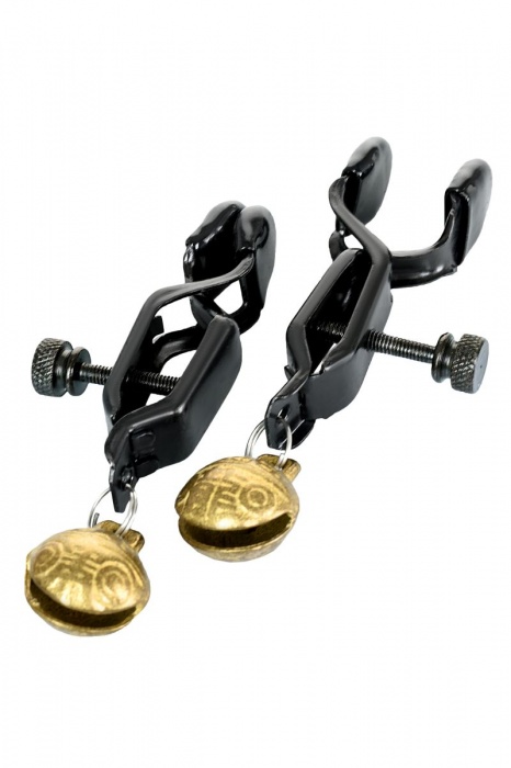 Черно-золотистые зажимы для сосков TOYFA Theatre - ToyFa - купить с доставкой в Березниках
