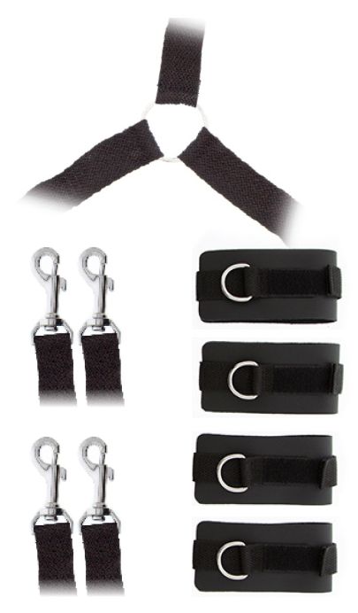 Комплект наручников и поножей LUXURIOUS BED RESTRAINT CUFF SET - Blush Novelties - купить с доставкой в Березниках