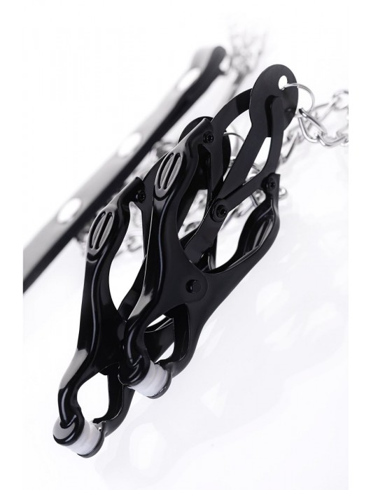 Черно-серебристые зажимы для сосков с кольцом для пениса TOYFA Metal - ToyFa - купить с доставкой в Березниках