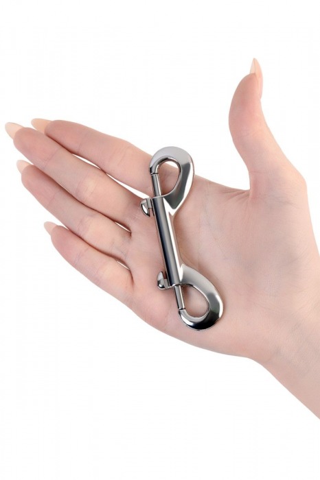 Серебристый двухсторонний карабин TOYFA Metal - ToyFa - купить с доставкой в Березниках